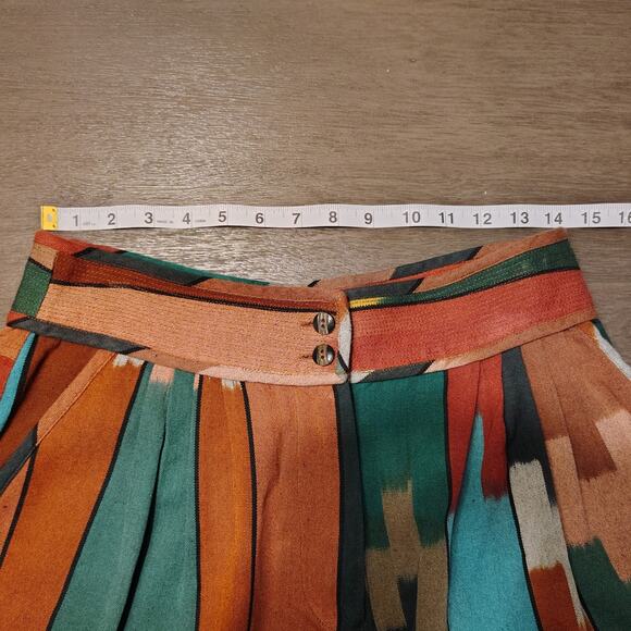 ULLA JOHNSON Marjani in Souk Pleated Striped Cotton Shorts Size 6 - Picture 6 of 15